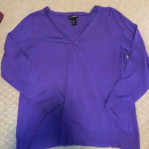 Lane Bryant Purple V-Neck Sweater